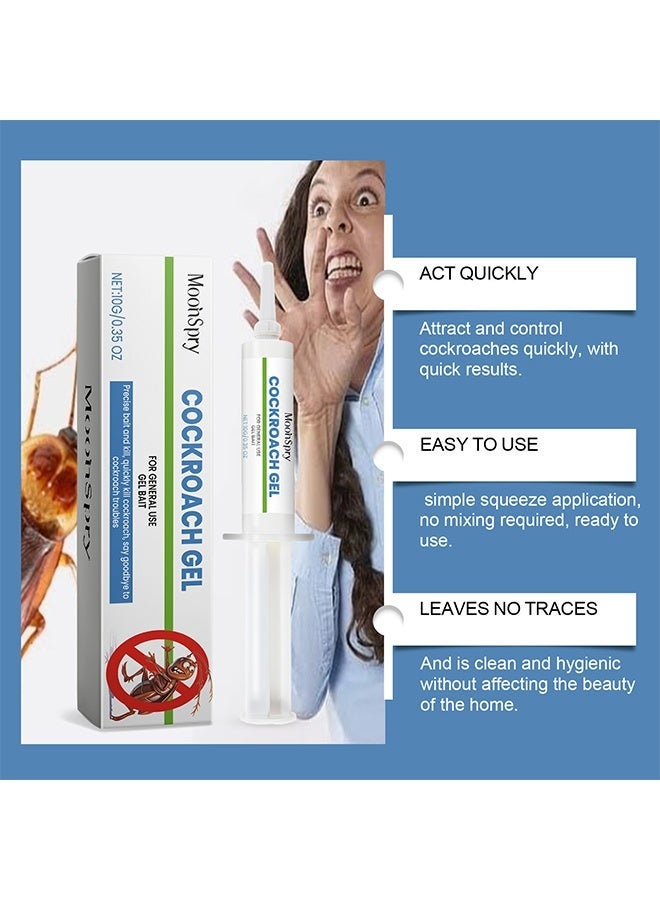 MOONSPRY Cockroach Gel, Natural Repellent for Cockroaches, Strong Cockroach Eliminator, Kitchen Household Cockroach Trap, for Indoor and Outdoor Use, Ready To Use Bait, Long-Lasting and Highly Effective, 10g - Image 2